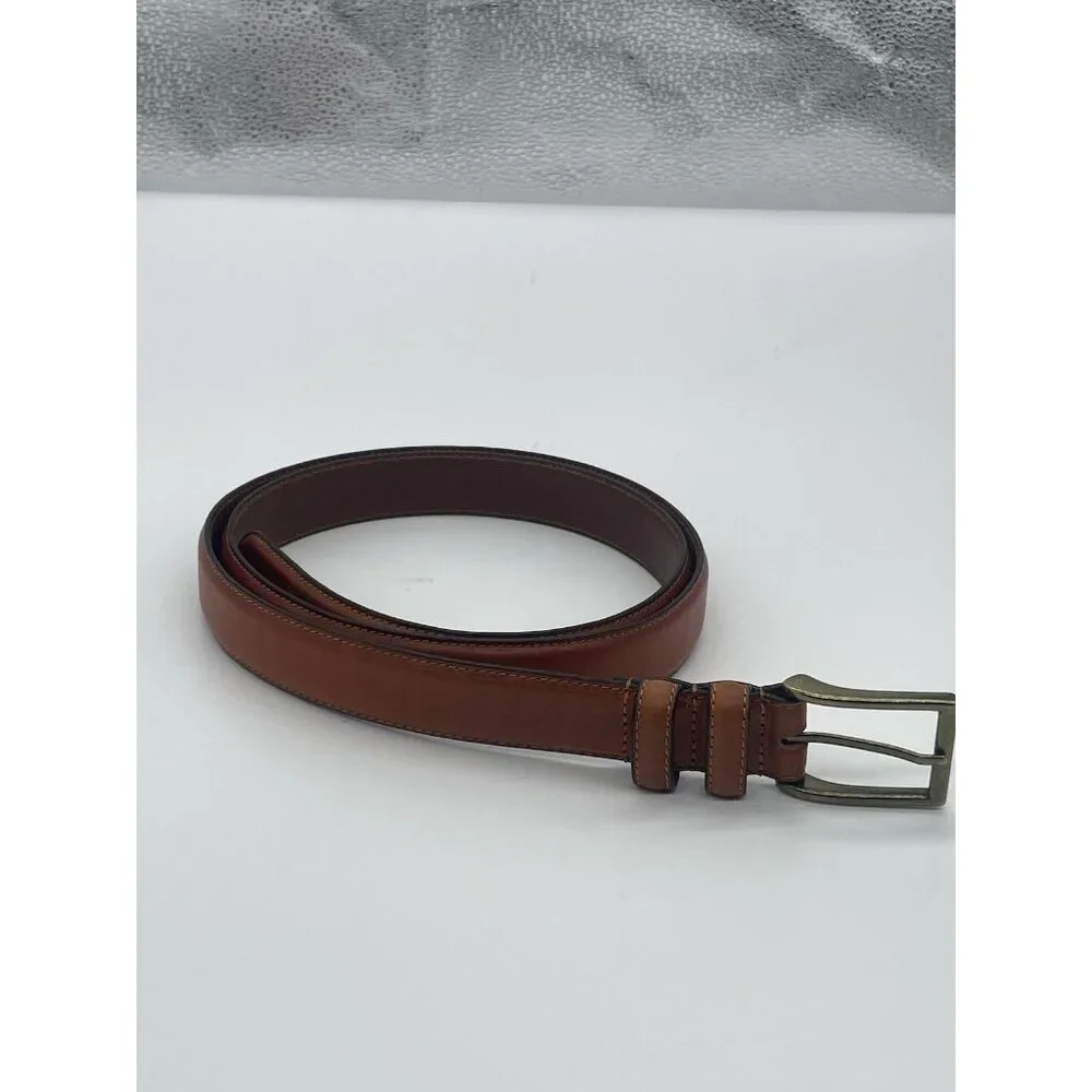 Men's Genuine Italian Leather Belt 48” Preppy Casual Career Party Brown‎ Tan